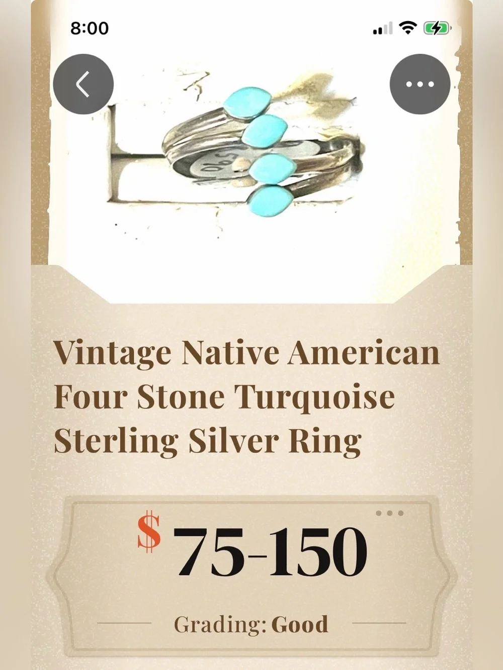 Handmade wrapped Turquoise Ring sz 9-10